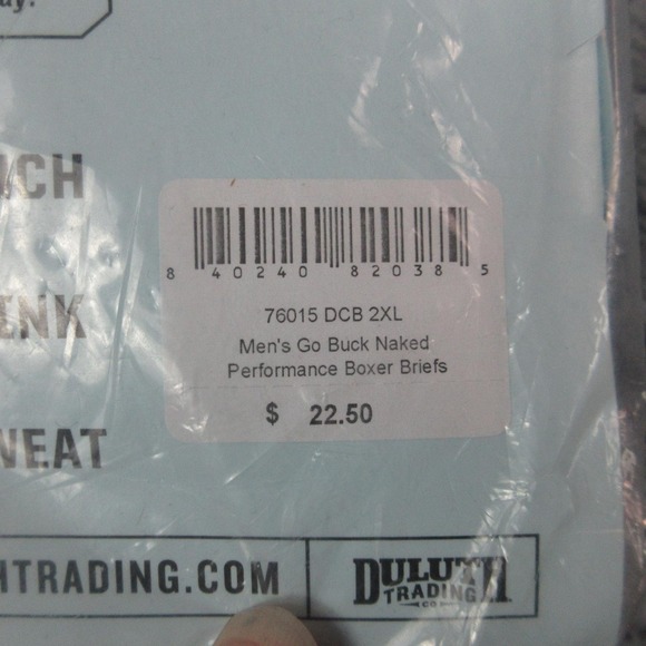Duluth Trading Buck Naked Boxer Briefs Mens 2XL Blue Performance Underwear NWT - Picture 5 of 6